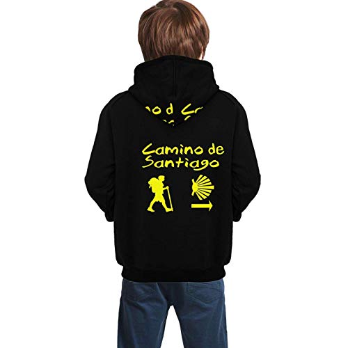 Jersey Infantil Unisex Camino De Santiago Compostela Teen Hooded Sweate Fashion Negro