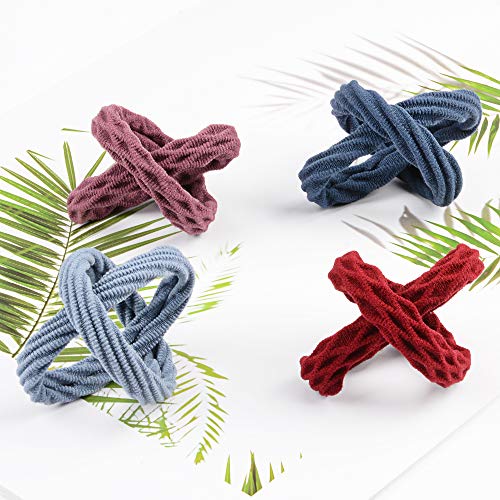 JessLab Ligas para el Cabello, 40 Pcs Extra Grueso Cintas para el Pelo Sin Daños Hair Ties Hair Bands Elástico Titular de Cola de Caballo para Mujeres Niñas, Colores Surtidos