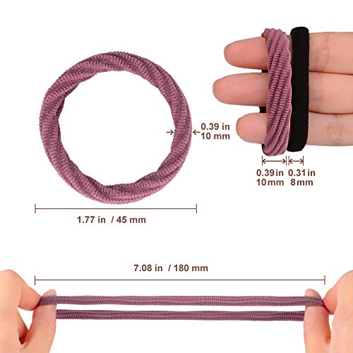 JessLab Ligas para el Cabello, 40 Pcs Extra Grueso Cintas para el Pelo Sin Daños Hair Ties Hair Bands Elástico Titular de Cola de Caballo para Mujeres Niñas, Colores Surtidos