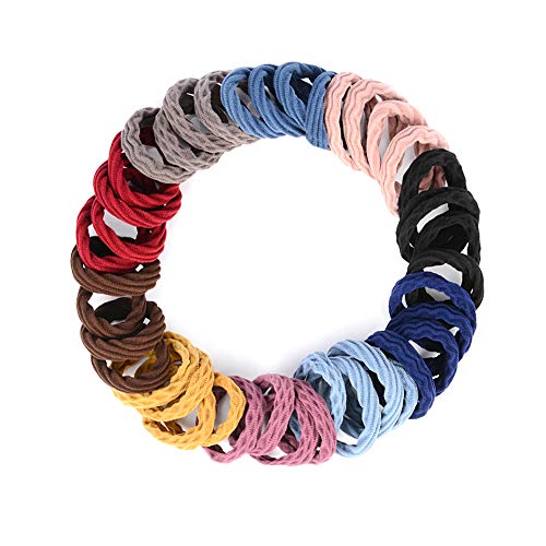 JessLab Ligas para el Cabello, 40 Pcs Extra Grueso Cintas para el Pelo Sin Daños Hair Ties Hair Bands Elástico Titular de Cola de Caballo para Mujeres Niñas, Colores Surtidos