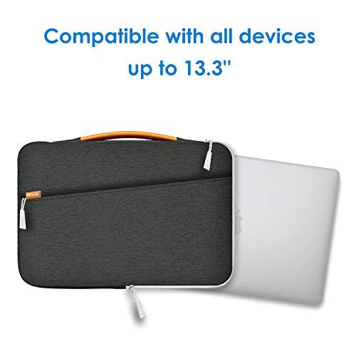 JETech Funda Portátil Impermeable Compatible 13,3" Notebook Tableta iPad Tab con asa Portátil, Sleeve Compatible MacBook Pro 13", MacBook Air, Surface Pro 12.3", Surface Laptop 2017/2018 (Gris Oscuro) JETech Funda Portátil Impermeable Compatible 13,3" Notebook Tableta iPad Tab con asa Portátil, Sleeve Compatible MacBook Pro 13", MacBook Air, Surface Pro 12.3", Surface Laptop 2017/2018 (Gris Oscuro)