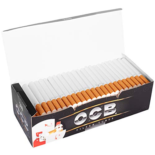 JeVx Maquina Liadora de Tabaco Electrica + 1200 Tubos con Filtro OCB Entubadora para Cigarrillos Cigarros para Fumar (Azul)