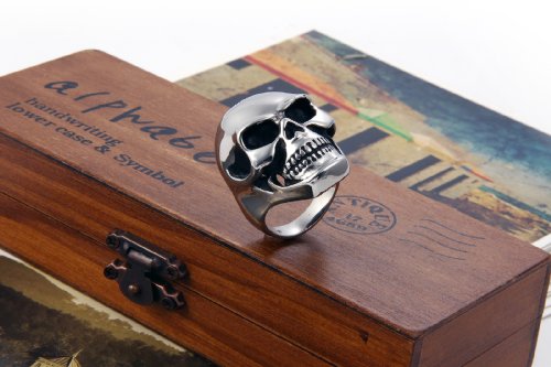 JewelryWe Anillo de Hombre Mujer Anillo de craneo Acero Inoxidable Anillo de Calavera Grande para el Compromiso y la Boda de Plata,Talla 7 Americana (ES#20=US#9) JewelryWe Anillo de Hombre Mujer Anillo de craneo Acero Inoxidable Anillo de Calavera Grande para el Compromiso y la Boda de Plata,Talla 7 Americana (ES#20=US#9)