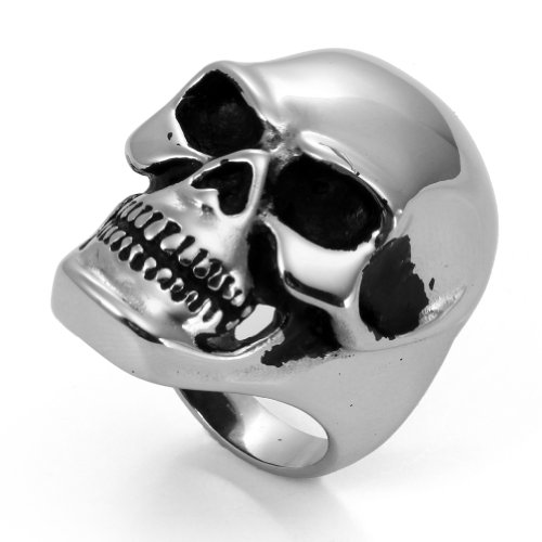 JewelryWe Anillo de Hombre Mujer Anillo de craneo Acero Inoxidable Anillo de Calavera Grande para el Compromiso y la Boda de Plata,Talla 7 Americana (ES#20=US#9) JewelryWe Anillo de Hombre Mujer Anillo de craneo Acero Inoxidable Anillo de Calavera Grande para el Compromiso y la Boda de Plata,Talla 7 Americana (ES#20=US#9)