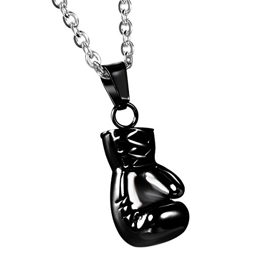 JewelryWe Collar para Hombre, Acero Inoxidable Golden para Hombre Guantes de Boxeo Colgante Collares Motorista de Carreras con 55,88 cm Cadena, Plateado y Negro Dorado,Regalos para Navidad Cumpleaños JewelryWe Collar para Hombre, Acero Inoxidable Golden para Hombre Guantes de Boxeo Colgante Collares Motorista de Carreras con 55,88 cm Cadena, Plateado y Negro Dorado,Regalos para Navidad Cumpleaños