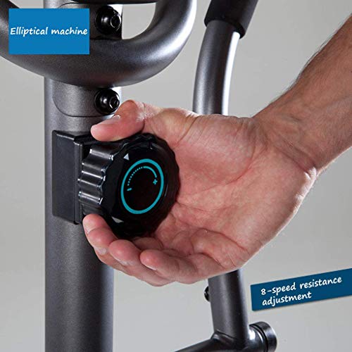 JF-Xuan Fitness Máquina elíptica Máquina Magnética Hogar Máquina adelgazante Máquina de adelgazamiento Silencioso Equipo de aptitud Espacio Caminar Elipsómetro Pequeño Equipo de fitness (Color: Negro,