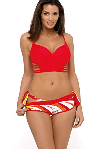 JFAN Traje de Baño de Cuerda Múltiple para Mujer Correas Ajustables Push Up Conjuntos de Bikini de Tres Piezas Traje de Baño de Triángulo Lateral con Pantalones Cortos de Natación Deportivos Suaves