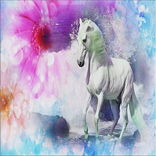 JFSZSD Pared decorativos Murales Caballo blanco 200CMx175CM Vinilo Pared Infantil Interior|Fotomurales pared|Fotomural Decorativo Decoración comedores