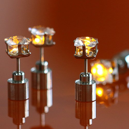 JGONas Pendientes LED Que Brillan Intensamente Iluminan Los Pendientes Cuadrados del Perno Prisionero Pendiente De La Gota del Oído para La Fiesta De Halloween De La Navidad De La Danza Púrpura