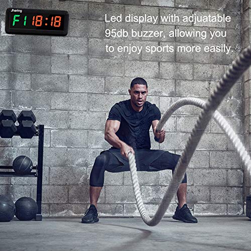 Jhering Temporizador de Gimnasio de Intervalo Cronómetro Led Programable Tabata EMOM MMA Reloj de Conteo Ascendente/Descendente con Control Remoto IR (Verde/Rojo) Jhering Temporizador de Gimnasio de Intervalo Cronómetro Led Programable Tabata EMOM MMA Reloj de Conteo Ascendente/Descendente con Control Remoto IR (Verde/Rojo)