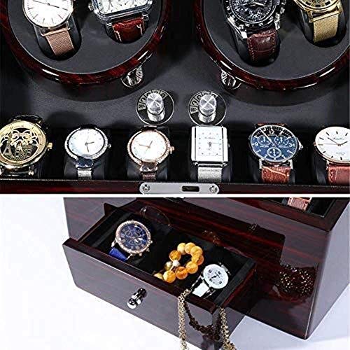JHSHENGSHI Dispositivo automático de Cuerda de Reloj con balancín Importado de Tipo cinturón Lujosa Pintura de Piano, Acabado de ébano de Alto Brillo JHSHENGSHI Dispositivo automático de Cuerda de Reloj con balancín Importado de Tipo cinturón Lujosa Pintura de Piano, Acabado de ébano de Alto Brillo
