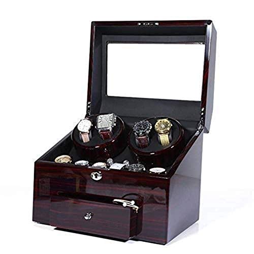 JHSHENGSHI Dispositivo automático de Cuerda de Reloj con balancín Importado de Tipo cinturón Lujosa Pintura de Piano, Acabado de ébano de Alto Brillo