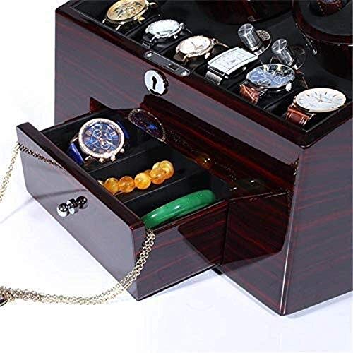 JHSHENGSHI Dispositivo automático de Cuerda de Reloj con balancín Importado de Tipo cinturón Lujosa Pintura de Piano, Acabado de ébano de Alto Brillo