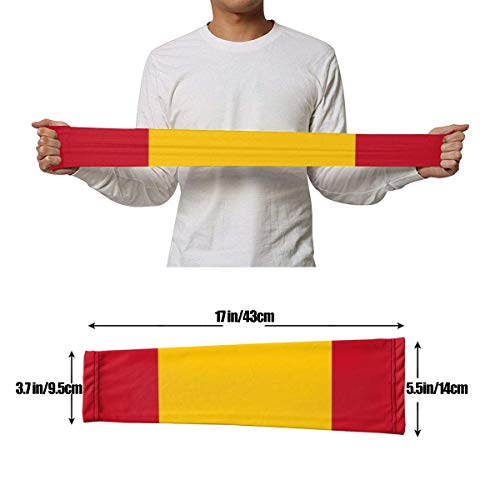 JHUIK Mangas de brazo deportivo Protección solar UV Rayas Bandera de España Enfriador o calentador Protector solar al aire libre Protector de brazo para movimiento Fútbol Ciclismo Correr Baloncesto 1