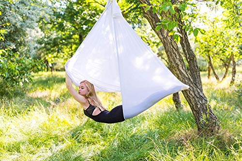 JIALFA Aerial Hamaca de Yoga, Silk Yoga Swing para Yoga antigravedad, Ejercicios de inversión, Flexibilidad Mejorada y Resistencia del núcleo - Accesorios de Montaje incluidos (Vino Tinto)