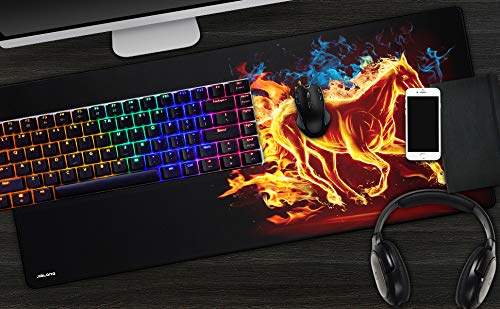 JIALONG Grande Alfombrilla de Ratón Ordenador XXL (900x400x3mm) Speed Gaming Mouse Pad con Superficie de Tela Suave, precisión y Velocidad mejoradas, diseñada para Videojuegos Gamers