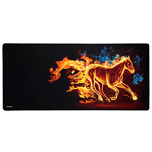 JIALONG Grande Alfombrilla de Ratón Ordenador XXL (900x400x3mm) Speed Gaming Mouse Pad con Superficie de Tela Suave, precisión y Velocidad mejoradas, diseñada para Videojuegos Gamers