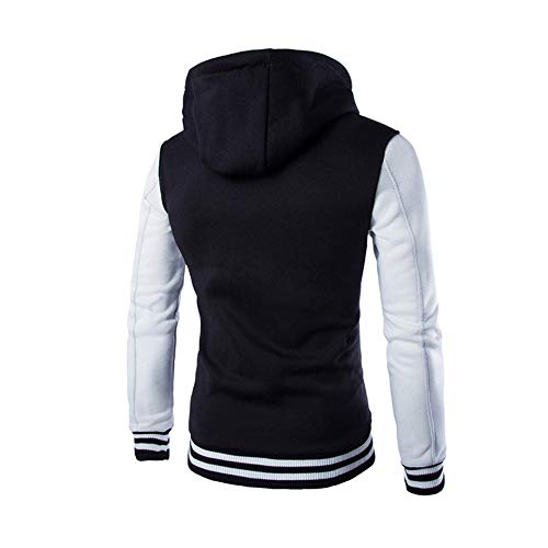 JiaMeng Hombres Chaqueta Primavera otoño e Invierno Algodón Abrigo Chaqueta Outwear Sweater Sudadera de Invierno Slim Warm(Blanco,XXL)