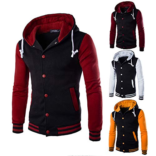 JiaMeng Hombres Chaqueta Primavera otoño e Invierno Algodón Abrigo Chaqueta Outwear Sweater Sudadera de Invierno Slim Warm(Blanco,XXL)