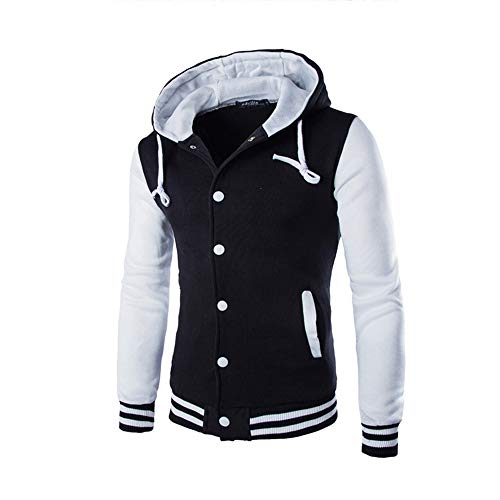 JiaMeng Hombres Chaqueta Primavera otoño e Invierno Algodón Abrigo Chaqueta Outwear Sweater Sudadera de Invierno Slim Warm(Blanco,XXL)