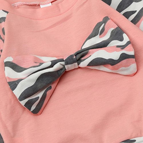 JiaMeng Recién Nacido bebé Niño Niñas Camuflaje Arco Tops Pantalones Trajes Conjunto Ropa (12M, Rosado) JiaMeng Recién Nacido bebé Niño Niñas Camuflaje Arco Tops Pantalones Trajes Conjunto Ropa (12M, Rosado)