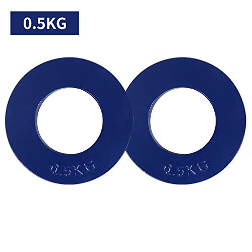 Jiande Placas fraccional Peso Olympic Juego de 2 Placas - 0,25 kg 0,5 Kg 0,75 Kg Placas fraccional Peso diseñado for Olympic Barbells (Size : Biue 0.5kg)