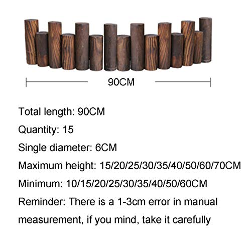JIANFEI-Valla de jardín Valla De Madera Barrera De Jardin, Bricolaje Al Aire Libre Patio Jardín Corto, Doblando Balcón Decoración, Suelo Dividir, 9 Tamaños (Size : 90X10/15CM)