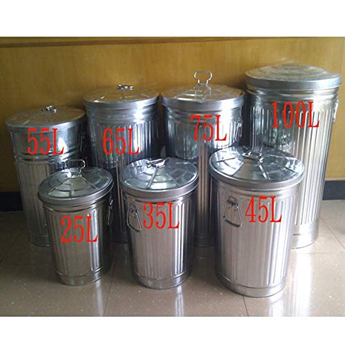 JiangKui Cubo de Basura Prevención de Incendios Retro Patrón Romano Cocina Exterior Ropa Sucia Cesta de Almacenamiento Acero Galvanizado 7 TamañoPlata, Los 48,5x70cm JiangKui Cubo de Basura Prevención de Incendios Retro Patrón Romano Cocina Exterior Ropa Sucia Cesta de Almacenamiento Acero Galvanizado 7 TamañoPlata, Los 48,5x70cm