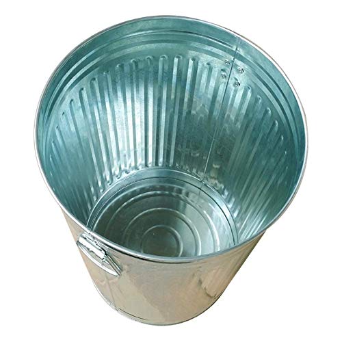 JiangKui Cubo de Basura Prevención de Incendios Retro Patrón Romano Cocina Exterior Ropa Sucia Cesta de Almacenamiento Acero Galvanizado 7 TamañoPlata, Los 48,5x70cm