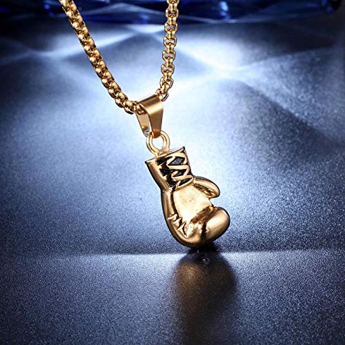 JIAORLEI Cadena De Acero Inoxidable Colgante De Collar De Guante De Boxeo para Hombres Joyería De Rock Hip Hop Masculino JIAORLEI Cadena De Acero Inoxidable Colgante De Collar De Guante De Boxeo para Hombres Joyería De Rock Hip Hop Masculino