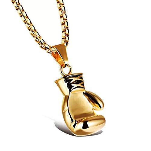 JIAORLEI Cadena De Acero Inoxidable Colgante De Collar De Guante De Boxeo para Hombres Joyería De Rock Hip Hop Masculino JIAORLEI Cadena De Acero Inoxidable Colgante De Collar De Guante De Boxeo para Hombres Joyería De Rock Hip Hop Masculino