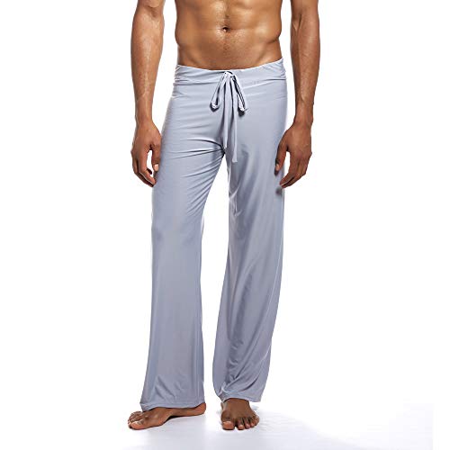 jieGorge Pantalones de Hombre, Pantalones caseros Puros Hombre Pantalones de Yoga Atado Pantalones cómodos, Ropa Zapatos y Accesorios (Gris XL)