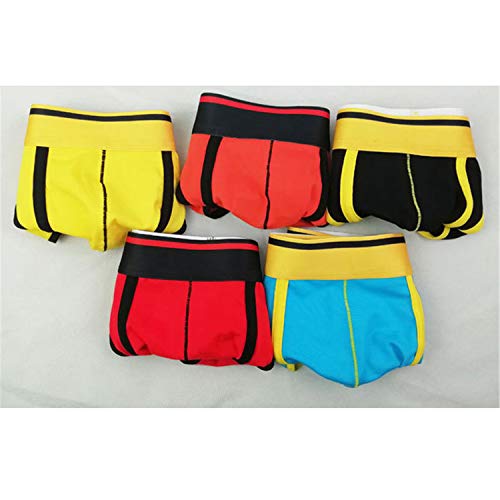 JIER Calzoncillos Slip Ropa Interior De Algodon, Cinturilla Elastica Vista Ajustada, para Hombres Underwear 3 Unidades (Rojo,M)