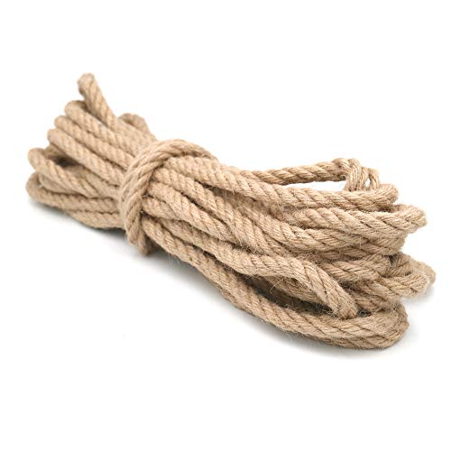 jijAcraft 10M Cuerda de Cáñamo 10mm Cuerda de Yute Gruesa para Manualidades,Decoración,Jardinería,Gato Rascarse jijAcraft 10M Cuerda de Cáñamo 10mm Cuerda de Yute Gruesa para Manualidades,Decoración,Jardinería,Gato Rascarse