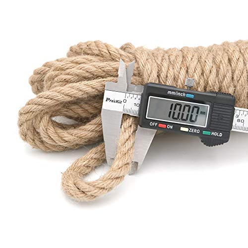 jijAcraft 10M Cuerda de Cáñamo 10mm Cuerda de Yute Gruesa para Manualidades,Decoración,Jardinería,Gato Rascarse jijAcraft 10M Cuerda de Cáñamo 10mm Cuerda de Yute Gruesa para Manualidades,Decoración,Jardinería,Gato Rascarse