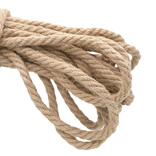 jijAcraft 10M Cuerda de Cáñamo 10mm Cuerda de Yute Gruesa para Manualidades,Decoración,Jardinería,Gato Rascarse jijAcraft 10M Cuerda de Cáñamo 10mm Cuerda de Yute Gruesa para Manualidades,Decoración,Jardinería,Gato Rascarse