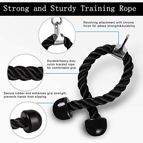 Jimdary Ejercitador de Fuerza Sistema de polea de Cable Inicio Entrenamiento de Fuerza de Brazos Hombres Mujeres Equipo de Fitness Extensiones Fitness Workout para LAT Pulldowns, Biceps Curl, Triceps