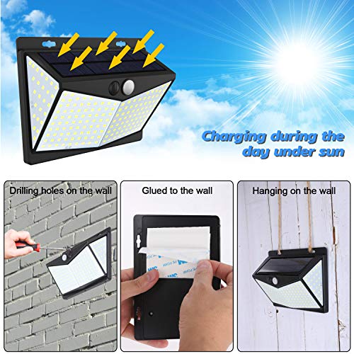 JIM'S STORE 208LED Luz Solar Exterior, Lámpara Solar con Sensor de Movimiento Impermeable 65 Ángulo 270º de Iluminación para Garaje Patio Jardín (2 Pack) JIM'S STORE 208LED Luz Solar Exterior, Lámpara Solar con Sensor de Movimiento Impermeable 65 Ángulo 270º de Iluminación para Garaje Patio Jardín (2 Pack)