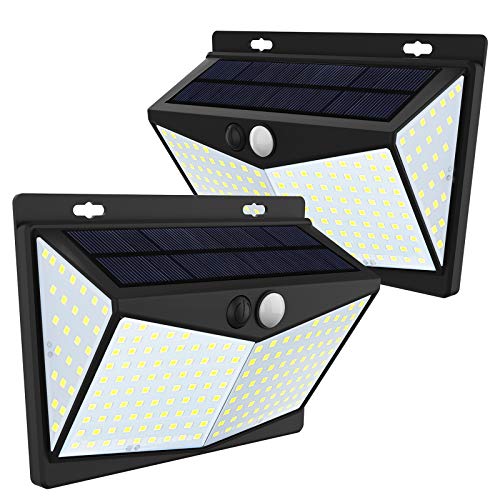 JIM'S STORE 208LED Luz Solar Exterior, Lámpara Solar con Sensor de Movimiento Impermeable 65 Ángulo 270º de Iluminación para Garaje Patio Jardín (2 Pack) JIM'S STORE 208LED Luz Solar Exterior, Lámpara Solar con Sensor de Movimiento Impermeable 65 Ángulo 270º de Iluminación para Garaje Patio Jardín (2 Pack)