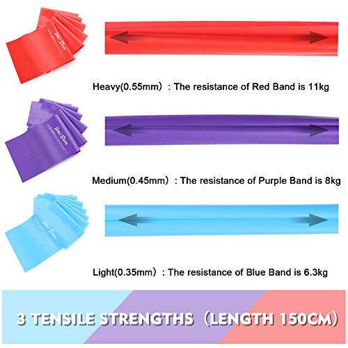 JIM'S STORE Bandas de Resistencia Fitness Cintas Elásticas de Resistencia Set de 3 Bandas para Yoga, Crossfit, Entrenamiento de Fuerza y Pilates JIM'S STORE Bandas de Resistencia Fitness Cintas Elásticas de Resistencia Set de 3 Bandas para Yoga, Crossfit, Entrenamiento de Fuerza y Pilates