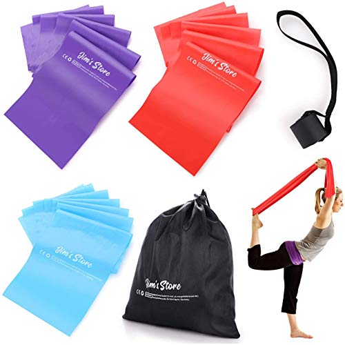 JIM'S STORE Bandas de Resistencia Fitness Cintas Elásticas de Resistencia Set de 3 Bandas para Yoga, Crossfit, Entrenamiento de Fuerza y Pilates