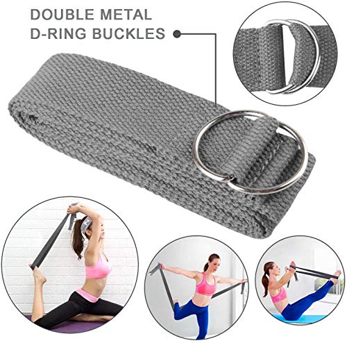 JIM'S STORE Bloque de Espuma Correa,Bloque de Yoga Ejercico EVA de Alta Densidad para Mejorar Fuerza y Flexibilidad Yoga Pilates Amantes（Gris）