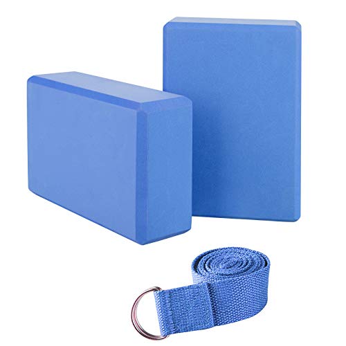 JIM'S STORE Bloque de Espuma+Correa,Bloque de Yoga Ejercico EVA de Alta Densidad para Mejorar Fuerza y Flexibilidad Yoga Pilates Amantes(Azúl) JIM'S STORE Bloque de Espuma+Correa,Bloque de Yoga Ejercico EVA de Alta Densidad para Mejorar Fuerza y Flexibilidad Yoga Pilates Amantes(Azúl)