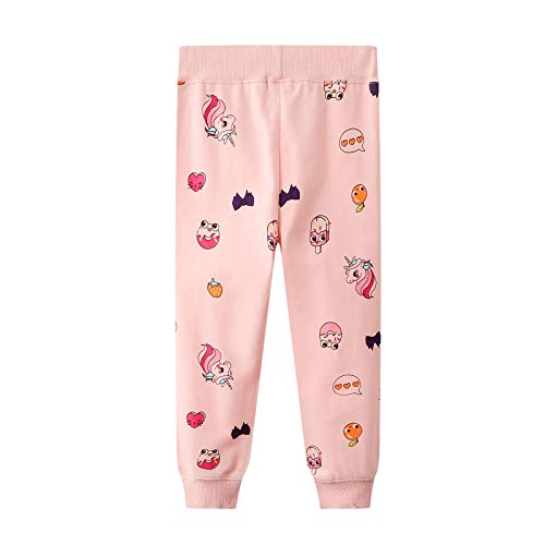 JinBei Conjuntos Deportivos para Niña Chándales Conjunto Sudaderas Sweater Pantalones Ajustable Cinturón Rosado Unicornio Algodon Otoño Invierno Trajes Disfraces 2-7 años