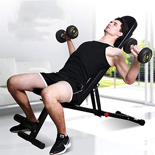 JINDEN Bancos Ajustables Banco de Peso Fuerza Ajustable Entrenamiento de Cuerpo Completo Entrenamiento de Cuerpo Plegable Banco de Ejercicio para el hogar Gimnasio