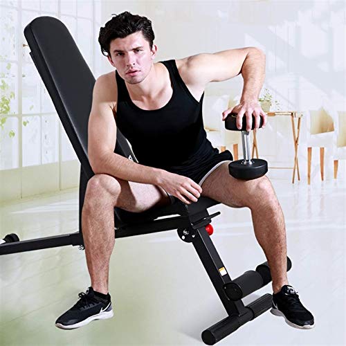 JINDEN Bancos Ajustables Banco de Peso Fuerza Ajustable Entrenamiento de Cuerpo Completo Entrenamiento de Cuerpo Plegable Banco de Ejercicio para el hogar Gimnasio