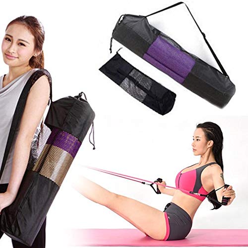 JinEamy Herramienta portátil Yoga Mat Bolsa de Deporte de Nylon de Malla conveniencia Centro Regulable con Pilates Mats