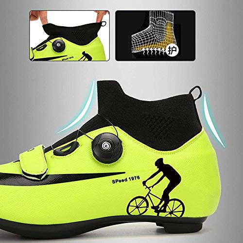 JINFAN Zapatillas De Ciclismo MTB para Hombre,Zapatillas De Ciclismo De Montaña con Candados Zapatillas Deportivas De Invierno para Hombres Y Mujeres/Suelas De Nailon,Black-EU45