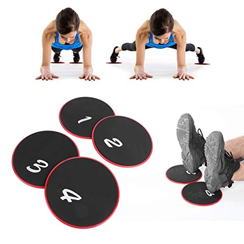 Jingyig Discos de Deslizamiento para Ejercicio, Placa Deslizante con Capacidad de coordinación, Uso de Doble Cara, 4 Discos de Deslizamiento de Entrenamiento, Equipo de Fitness para Entrenamientos