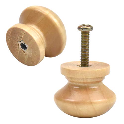 Jinlaili 12PCS Pomo de Armario Redondo de Madera, 28MM Vintage Tirador para Cajón, Retro Pomos y Tiradores de Muebles, Pomos Tiradores de Muebles, Armarios de Cocina,Cajones, Pomos para Puertas